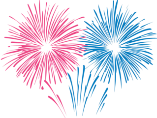 a blue and pink fireworks
