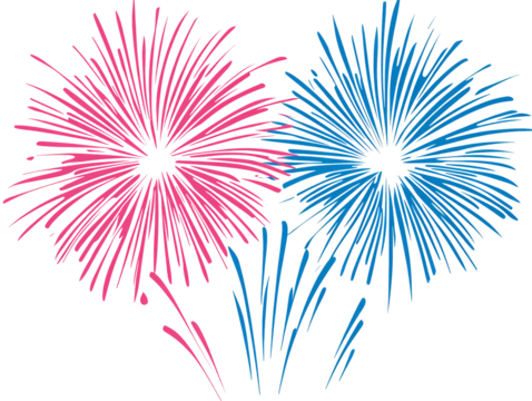 a blue and pink fireworks