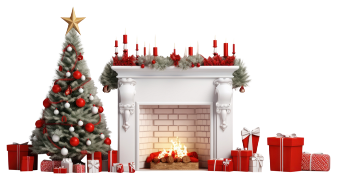 PNG fireplace Christmas anticipation.