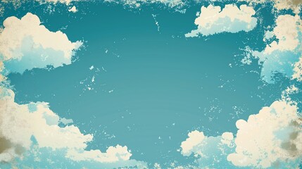 Obraz premium Vintage Sky and Clouds Illustration