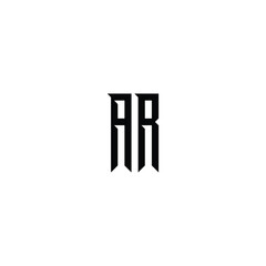 AR monogram logo design letter text name symbol monochrome logotype alphabet character simple logo