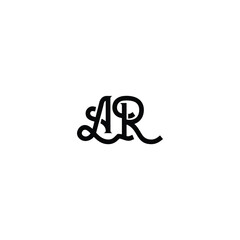 AR monogram logo design letter text name symbol monochrome logotype alphabet character simple logo