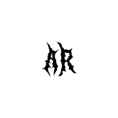 AR monogram logo design letter text name symbol monochrome logotype alphabet character simple logo