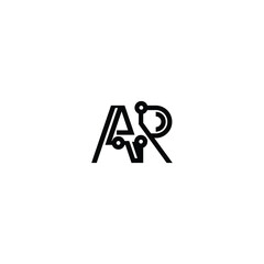 AR monogram logo design letter text name symbol monochrome logotype alphabet character simple logo