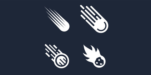 Set collection of Comet meteor logo vector icon illustration design © arum