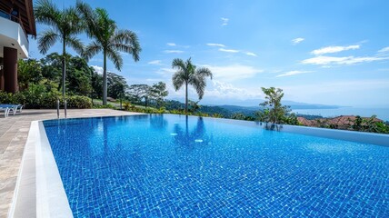 Exclusive luxurious swimming pool with sparkling water, offering a refreshing ambiance for relaxation and leisure.