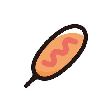 corn dog icon with mustard clip art preview
