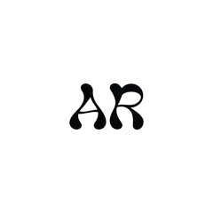 AR monogram logo design letter text name symbol monochrome logotype alphabet character simple logo