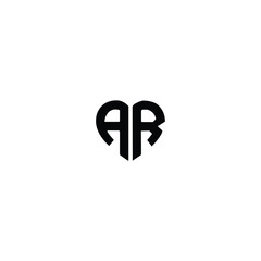 AR monogram logo design letter text name symbol monochrome logotype alphabet character simple logo