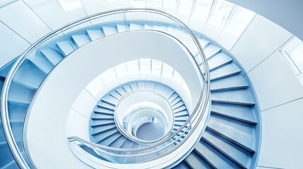 Fototapeta premium Spiraling Staircase in Modern Architecture Design