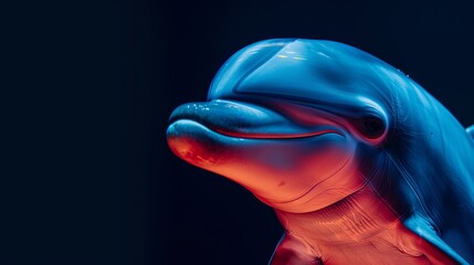 Naklejka premium Neon Dolphin Portrait Art