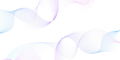 White wave curve lines banner background design. Abstract soft wave lines dynamic flowing blue pink isolated background. Vector Illustration of the blue pattern of lines. blue stripes on white .	
