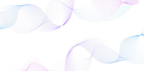 White wave curve lines banner background design. Abstract soft wave lines dynamic flowing blue pink isolated background. Vector Illustration of the blue pattern of lines. blue stripes on white .	
