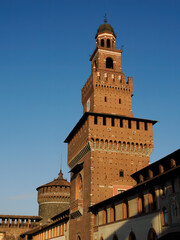 Fototapeta premium Castello Sforzesco, medieval castle in Milan, Italy