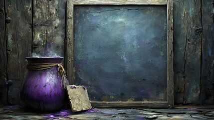 A bubbling cauldron filled with a magical phosphor potions inviting imagination and wonder in a dark enchanted workshop.