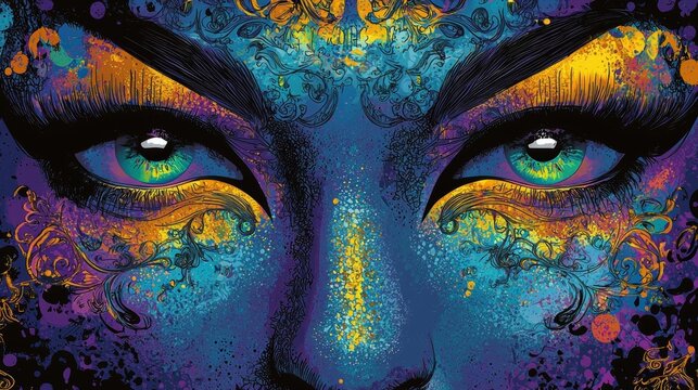 mardi gras collection of doodle tilda illustration