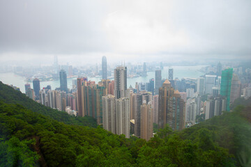 Skyline of Hong Kong at daytime from Victoria Peak