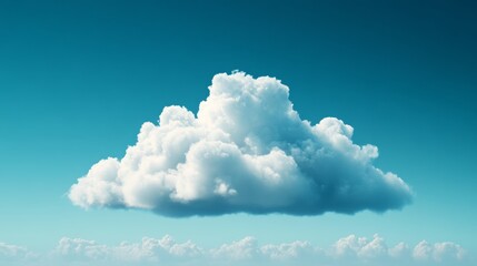 A large cloud in the sky with a blue background