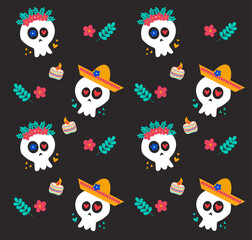 Fototapeta premium Day of the dead pattern background