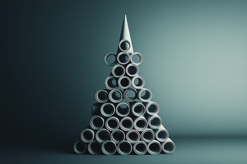 świąteczna choinka zrobiona z rur przemysłowych. pcv