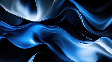 Obraz premium Elegant Blue Satin Waves Background Texture