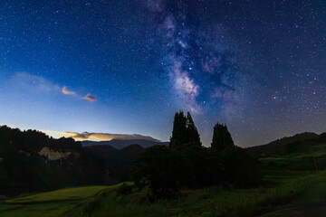 四ヶ村の棚田から見た天の川