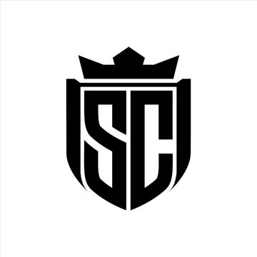 recommend clip art: SC Logo with shield shape inside shield badge crown on white background template design