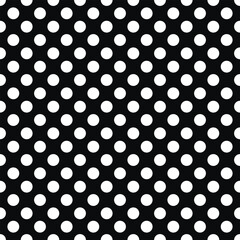 Abstract fashion monochrome polka dots background. Black and white seamless pattern with textured circles. Template design for invitation, poster, card, flyer, banner, textile, fabric. Halftone card