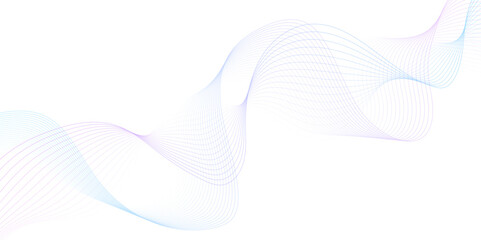 White wave curve lines banner background design. Abstract soft wave lines dynamic flowing blue pink isolated background. Vector Illustration of the blue pattern of lines. blue stripes on white .	
