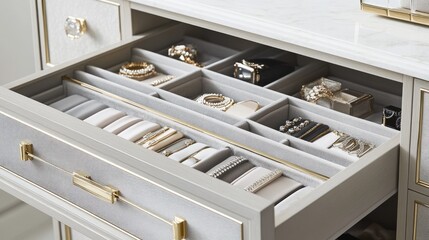 Elegant Jewelry Organization in Stylish Drawer