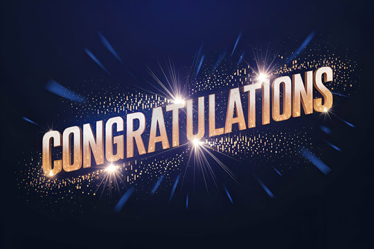 A vibrant "Congratulations" message adorned with sparkling effects, perfect for celebrating achievements and special moments.