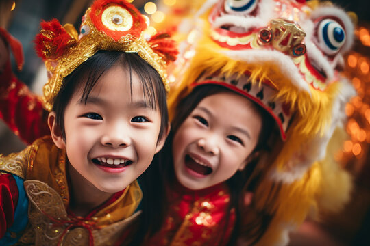 Traditional chinese carnival for new year lunar calendar celebration made with Generative AI tools