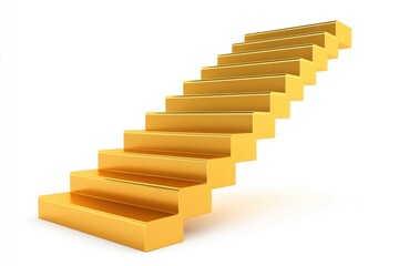 Fototapeta premium A three-dimensional yellow staircase with multiple steps.