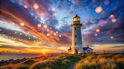 A beacon of white, standing tall, with a halo of shimmering bokeh.