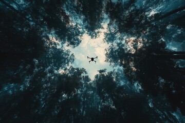 Obraz premium drone flying in the air by generative ai