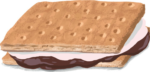 S’mores illustration isolated 
