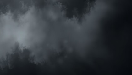 A dynamic expanse of dark clouds drifts across the sky, casting shadows and evoking a sense of intrigue during the twilight hours in an isolated area