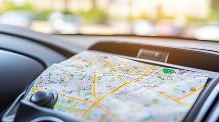 Navigating a Map Inside a Car Dashboard
