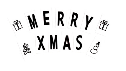 merry xmas on the white background. High quality photo