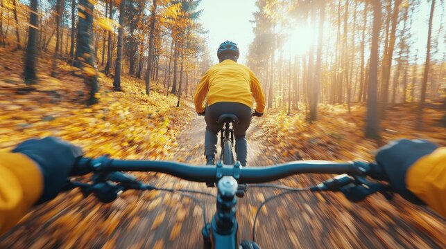 Cyclists Riding Through Dense Forest Trails