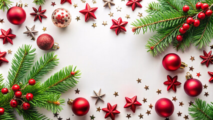 Christmas-themed background with white copy space in the middle