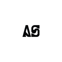 AS monogram logo design letter text name symbol monochrome logotype alphabet character simple logo