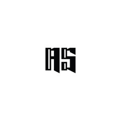 AS monogram logo design letter text name symbol monochrome logotype alphabet character simple logo