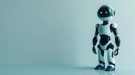 Futuristic humanoid robot displayed against copy space background. AI generated images