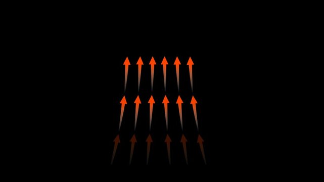 Intake heat airflow arrow animation on transparent background