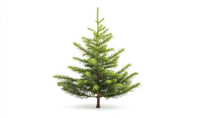 Obraz premium Isolated tiny spruce tree on white backgrund