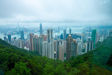 Fototapeta premium Skyline of Hong Kong at daytime from Victoria Peak