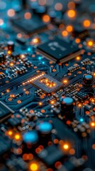 Obraz premium Close Up of Computer Circuit Board