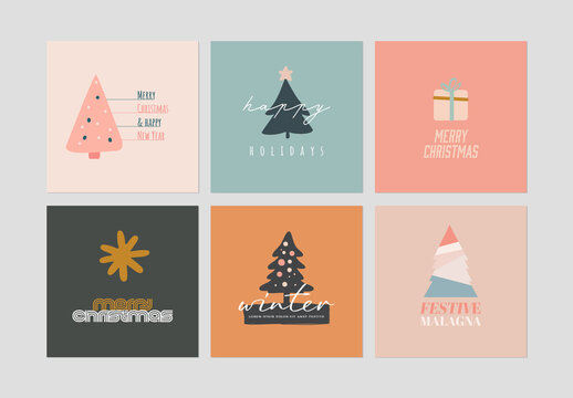 Pastel Christmas Social Media Layouts