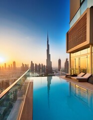 Naklejka premium luxury architecture in Dubai, penthouse apartment - luxury concept